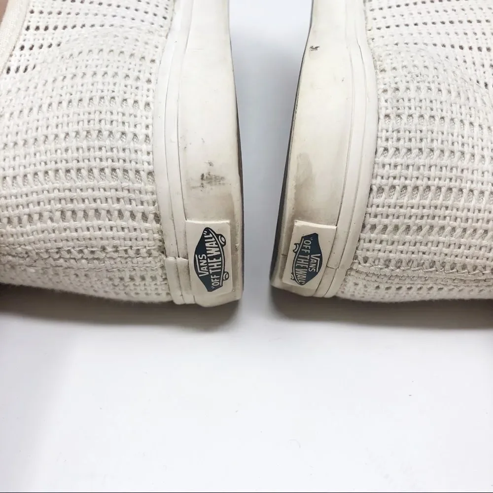 VANS | Cream Ivory Knit Lace Up Tie Sneakers Tennis Shoes Women’s Size 8 - Picture 12 of 13